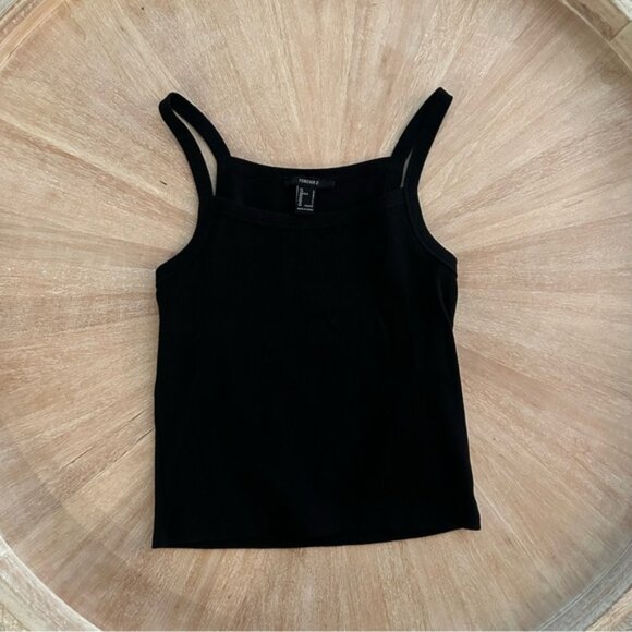 Forever 21 Black Ribbed Tank Top, size Large - Picture 1 of 2